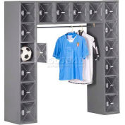 Tennsco C-Thru Box Locker CSRS-721872-A-LGY - 16 Person No Legs, 12 x 18 x 12, Assembled, Light Gray