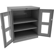 Tennsco C-Thru Deluxe Counter Height Cabinet CVD2442-MGY -Unassembled 36"W X 24"D X 42"H,Medium Grey