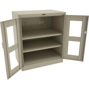 Tennsco C-Thru Deluxe Counter Height Cabinet CVD2442-SND - Unassembled 36"W X 24"D X 42"H, Sand