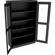 Tennsco C-Thru Jumbo Storage Cabinet CVDJ1878SU-BLK - Welded 48"W X 18"D X 78"H, Black