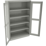 Tennsco C-Thru Jumbo Storage Cabinet CVDJ2478SU-LGY - Welded 48"W X 24"D X 78"H, Light Grey