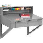 Winholt Mobile Open Base Shop Desk, Pigeonhole Riser, 24W x 22D, Gray