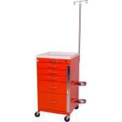Harloff Mini Line Short Five Drawer Emergency Cart Specialty Package, Sand - 3145B-EMG