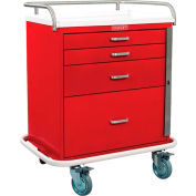 Harloff Classic Short Four Drawer Emergency Crash Cart Standard Package, Sand - 6300