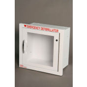First Voice&#8482; Small Defibrillator/AED Recessed Stainless Steel Cabinet with Alarm