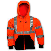 Tingley® S78129 Class 3 Hooded Sweatshirt, Fluorescent Orange, Medium
