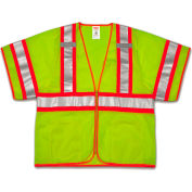 Tingley® V70332 Job Sight Class 3 Two-Tone Vest, Fluorescent Lime, L/XL