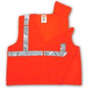 Tingley® V70529 Class 2 Hi-Vis 5-Point Breakaway Vest, Fluorescent Orange, 2XL/3XL