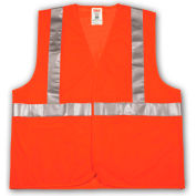Tingley® V70629 Job Sight Class 2 Vest, Fluorescent Orange, Polyester Mesh, 2XL/3XL