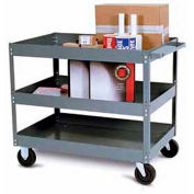 Tri-Boro Economy 3 Shelf Stock Cart ESC1630-3 22 Gauge Steel 30 x 16 with 3" Lip, 500 Lb. Cap.