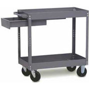 Tri-Boro Economy 2 Shelf Stock Cart ESC1630D Steel 30 x 16 with 3" Lip, 500 Lb. Cap.