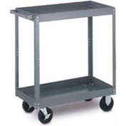 Tri-Boro Heavy Duty 2 Shelf Stock Cart SC2448-2 18 Gauge Steel 48 x 24 with 2-1/4 Lip, 1000 Lb. Cap.