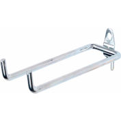 Triton 5-3/4" Double Rod 80 Degree Bend 1/4" Dia. Steel Pegboard Hook, 3 Pack