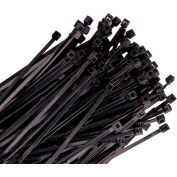 Triton 11" Long Heavy Duty Black Nylon Ties, with 50 lb Tensile Strength, 100/pk