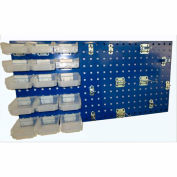 Triton LB18-1BHBTR-Kit (1) 18 ga Blue Steel Square Hole Pegboard W/ (43 pc) Bins, Clips & Hooks