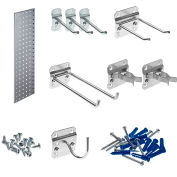 Triton LBS31G-SLV Silver Garden Storage Kit W/ (1) 31" x 9" Steel Sq.Hole Pegboard & (8) LocHooks
