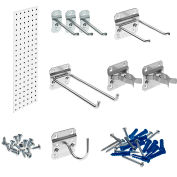 Triton LBS31G-WHT White Garden Storage Kit W/ (1) 31" x 9" Steel Sq.Hole Pegboard & (8) LocHooks
