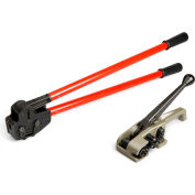 Teknika Tool Set for PET/Plastic Strapping w/ MUL-320 Tensioner & MUL-381 Sealer, Upto 1-1/4" Strap