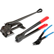 Teknika Tool Set for Steel Strapping w/ Tensioner Sealer & Cutter, 3/4" Strap Width