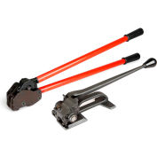 Teknika Tool Set for Steel Strapping w/ Tensioner & Sealer, 1-1/4" Strap Width