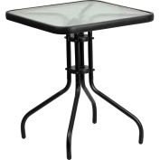 Flash Furniture 23.5&quot; Square Tempered Glass Metal Table