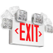 Emergi-Lite ELXN400R-2SQL Thermoplastic Combination Unit w/ LED Heads- White/Red