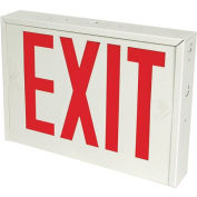 Emergi-Lite 8NY-N-R-N NYC Exit Sign, Single or Double Faced, Battery Backup, NYC Approved, White
