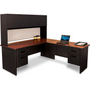 Pronto Desk with Return and Pedestal, 72"W x 78"D Black/Chalk