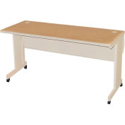 Pronto Mobile Training Table with Lockable Raceway, 72W x 24D - Beige/Oak