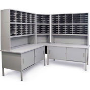 Marvel® - 120 Slot Corner Literature Organizer with Cabinet - Slate Gray