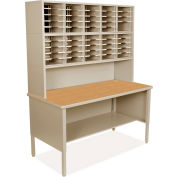Marvel® 50 Adjustable Slot Literature Organizer with Riser, 84"H x 60"W, Putty