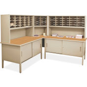 Marvel® 60 Adjustable Slot Literature Organizer with Cabinet, 68"H x 60"W, Putty