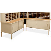 Marvel® 60 Adjustable Slot Literature Organizer with Cabinet, 68"H x 60"W, Putty