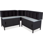 Marvel® 50 Slot Mailroom Organizer with Cabinet, 52"H x 78"W, Black
