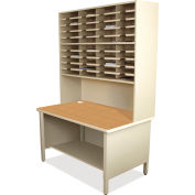 Marvel® 40 Slot Mailroom Organizer, 1 Storage Shelf, Riser, 84"H x 48"W, Putty