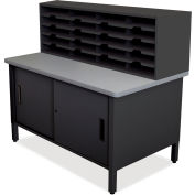 Marvel® 20 Slot Mailroom Organizer with Cabinet, 52"H x 48"W, Black