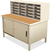 Marvel® 20 Slot Mailroom Organizer with Cabinet, 52"H x 48"W, Putty