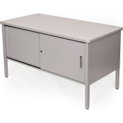 Marvel Utility Sorting Table with Sliding Doors and Shelf, 60"W x 3"D x 28"-36"H - Slate Gray