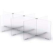 Marvel Eight Way Table Divider/Sneeze Guard - 96"W x 30"D x 24"H - Clear