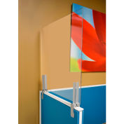 Marvel Panel Extension PPE Shield with Antimicrobial Brackets - Acrylic - 36"W x 24"H - Clear