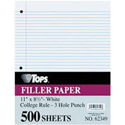 Mediumweight 16-Lb. Filler Paper, 11x8-1/2, 5/16" College Rule, 500 Sheets/Pack