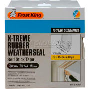 Frost King X-Treme Rubber Weatherstrip Tape, 3/8" W X 1/4" D X 17' L, White - Pkg Qty 12