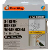 Frost King X-Treme Rubber Weatherstrip Tape, 3/8&quot; W X 1/4&quot; D X 17' L, White - Pkg Qty 12