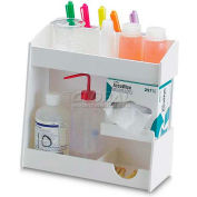 TrippNT White PVC Small pH Meter Supplies Organizer, 12"W x 5"D x 12"H