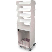 TrippNT White Tall Slanted Suture Cart with Bulk Storage Area, Clear Acrylic Door