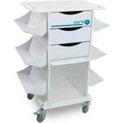 TrippNT 51018 White Core CL Medical Lab Cart with Clear Sliding Door, 27"W x 19"D x 36"H