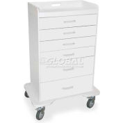 TrippNT 51046 Locking 6 Drawer Procedure Cart, White, 31"W x 20"D x 48"H