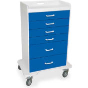 TrippNT 51071 Locking 6 Drawer Procedure Cart, Global Blue, 31"W x 20"D x 48"H