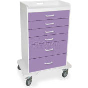 TrippNT 51074 Locking 6 Drawer Procedure Cart, Gum Drop Purple, 31"W x 20"D x 48"H