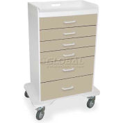 TrippNT 51078 Locking 6 Drawer Procedure Cart, Almond Beige, 31"W x 20"D x 48"H
